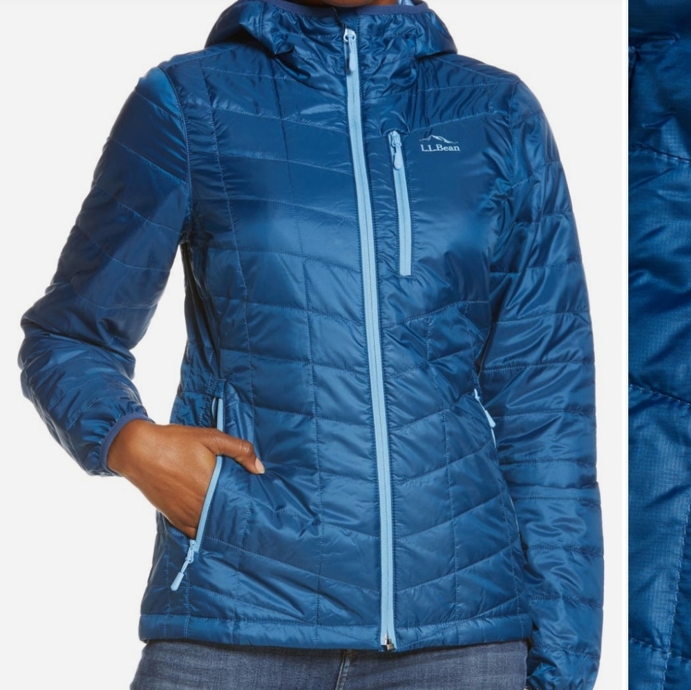 LL Bean Packaway Water Resistant Hooded Jacket Size Small - Picture 6 of 11
